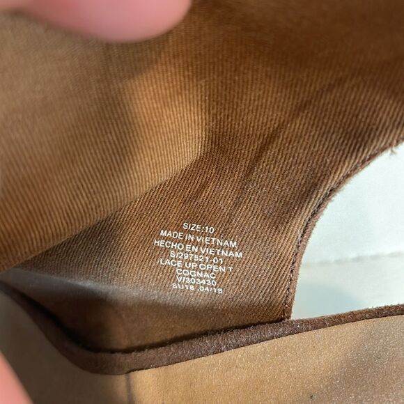 GAP cognac open toe lace bootie size 10 - Picture 5 of 7